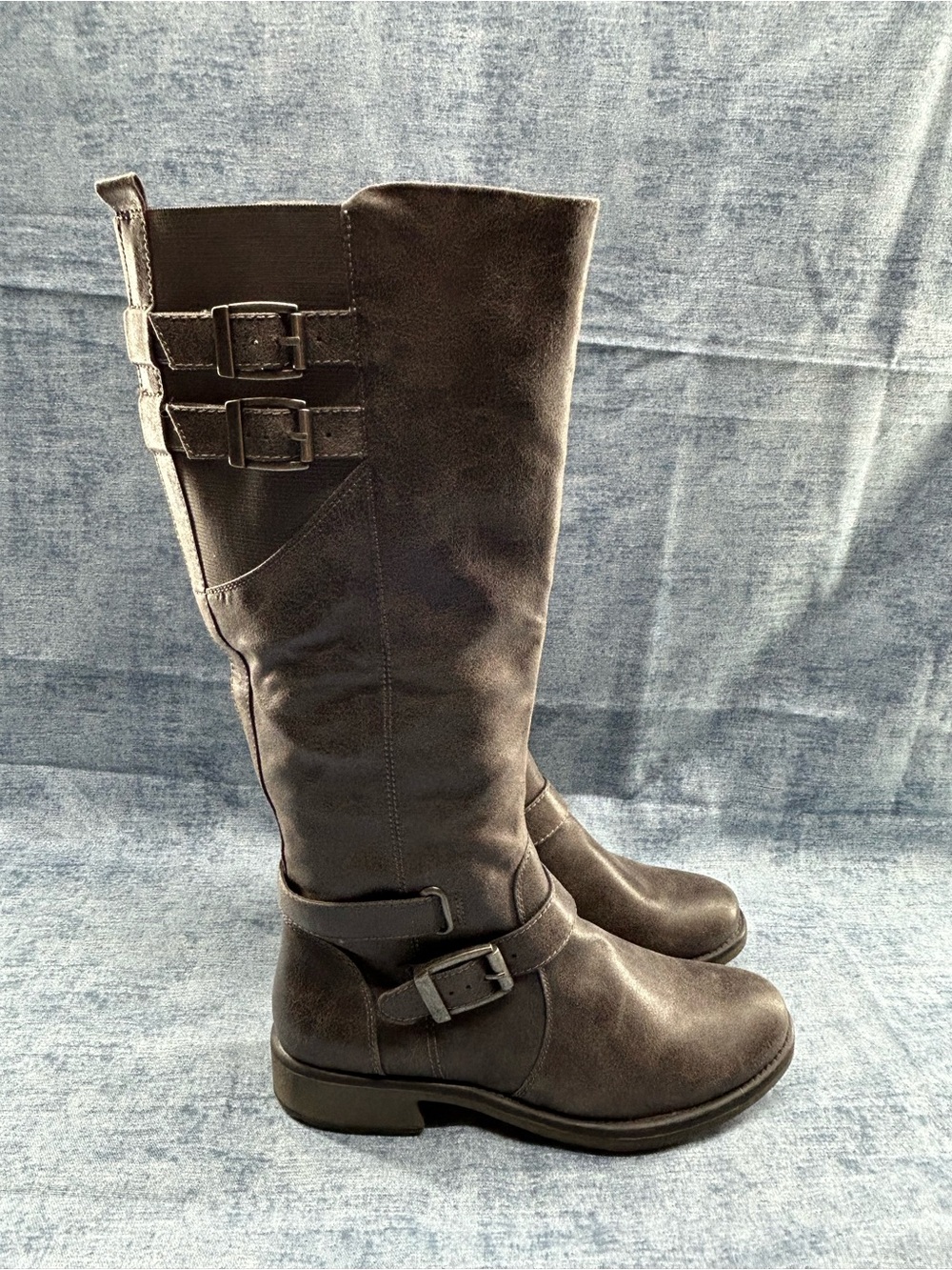 Baretraps Seville riding boots equestrian buckle trad casual sz 8 brown women’s